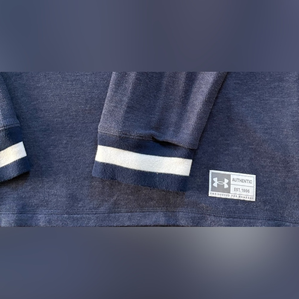 Under Armour Dark Blue Yale Mulldog Crewneck Sweatshirt (XL) - Picture 3 of 7